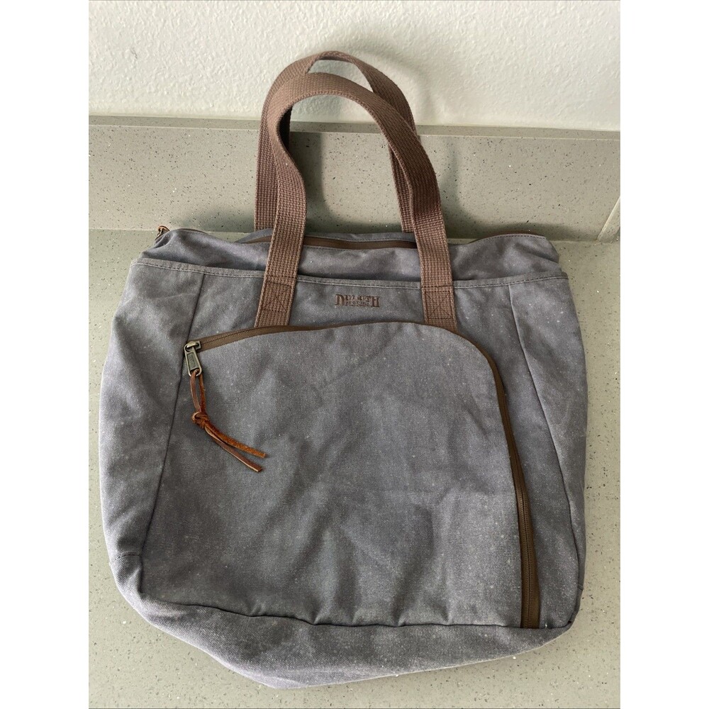Duluth Trading Co. deep purple Large Tote Bag Zip Closure Inner Outer Pockets